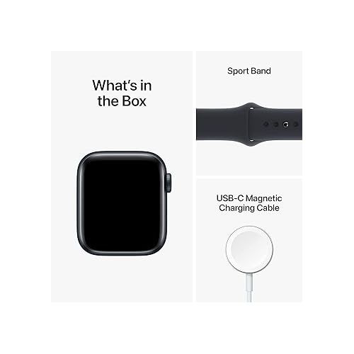 애플 Apple Watch SE (2nd Gen) (GPS + Cellular, 44mm) - Midnight Aluminum Case with Midnight Sport Band, M/L (Renewed)