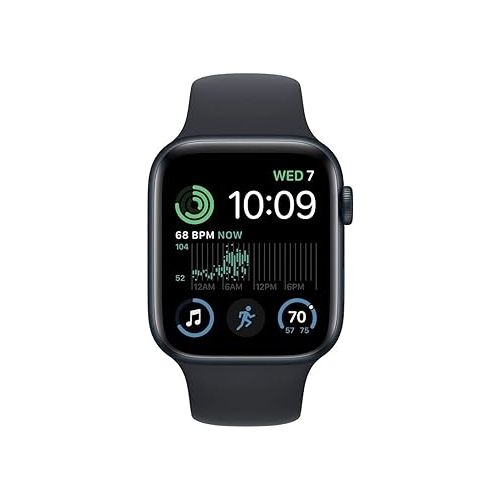 애플 Apple Watch SE (2nd Gen) (GPS + Cellular, 44mm) - Midnight Aluminum Case with Midnight Sport Band, M/L (Renewed)