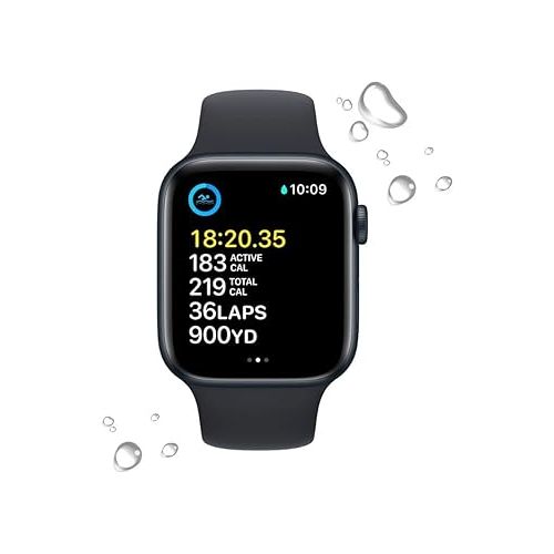 애플 Apple Watch SE (2nd Gen) (GPS + Cellular, 40mm) - Midnight Aluminum Case with Midnight Sport Band, S/M (Renewed)