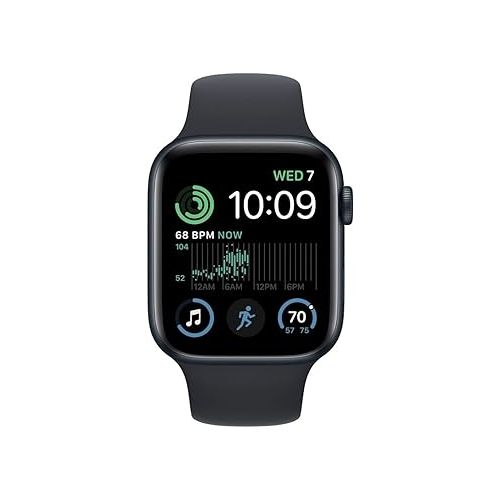 애플 Apple Watch SE (2nd Gen) (GPS + Cellular, 40mm) - Midnight Aluminum Case with Midnight Sport Band, S/M (Renewed)
