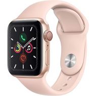 Apple Watch Series 5 (GPS + Cellular, 40MM) - Gold Aluminum Case with Pink Sport Band (Renewed)