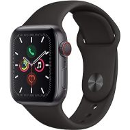 Apple Watch Series 5 (GPS + Cellular, 40MM) - Stainless Steel Case with Black Sport Band (Renewed)