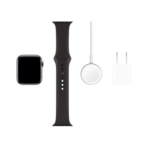 애플 Apple Watch Series 5 (GPS + Cellular, 40MM) - Space Gray Aluminum Case with Black Sport Band (Renewed)