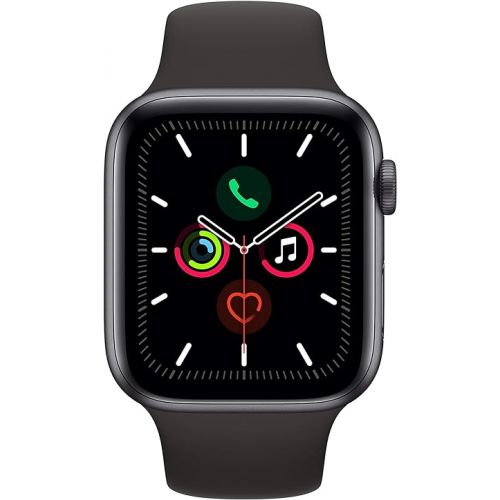 애플 Apple Watch Series 5 (GPS + Cellular, 40MM) Space Gray Aluminum Case with Black Sport Band (Renewed)