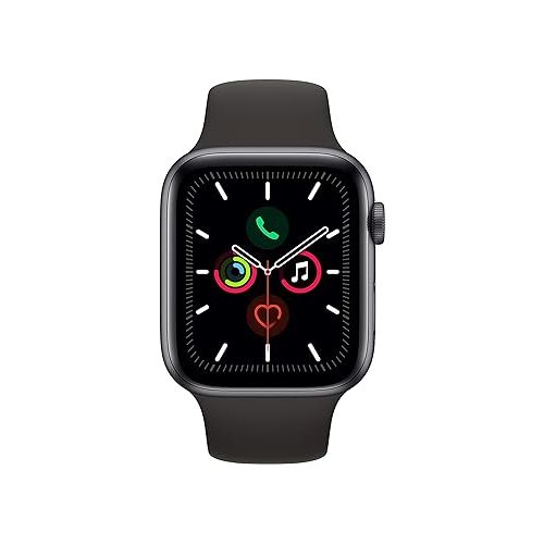 애플 Apple Watch Series 5 (GPS + Cellular, 40MM) - Space Gray Aluminum Case with Black Sport Band (Renewed)