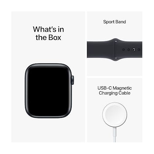 애플 Apple Watch SE (2nd Gen) (GPS, 44mm) - Midnight Aluminum Case with Midnight Sport Band, M/L (Renewed)