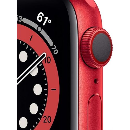 애플 Apple Watch Series 6 (GPS + Cellular, 40mm) - (Product) RED Aluminum Case with RED Sport Band (Renewed)