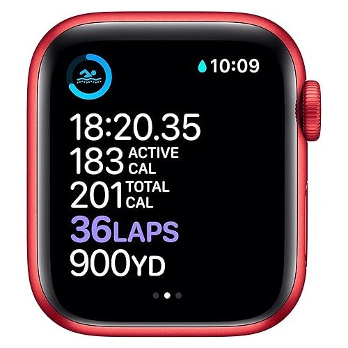 애플 Apple Watch Series 6 (GPS + Cellular, 40mm) - (Product) RED Aluminum Case with RED Sport Band (Renewed)