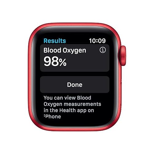 애플 Apple Watch Series 6 (GPS + Cellular, 40mm) - (Product) RED Aluminum Case with RED Sport Band (Renewed)