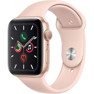 Apple Watch Series 5 (GPS, 44MM) - Gold Aluminum Case with Pink Sand Sport Band (Renewed)