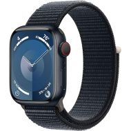 Apple Watch Series 9 [GPS + Cellular 41mm] Smartwatch with Midnight Aluminum Case with Midnight Sport Loop. Fitness Tracker, Blood Oxygen & ECG Apps, Always-On Retina Display, Carbon Neutral (Renewed)