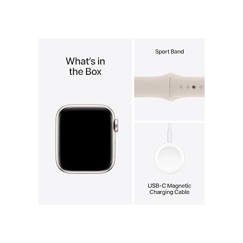 애플 Apple Watch SE (2nd Gen) [GPS + Cellular 40mm] Smartwatch with Starlight Aluminum Case with Starlight Sport Band S/M. Fitness & Sleep Tracker, Crash Detection, Heart Rate Monitor