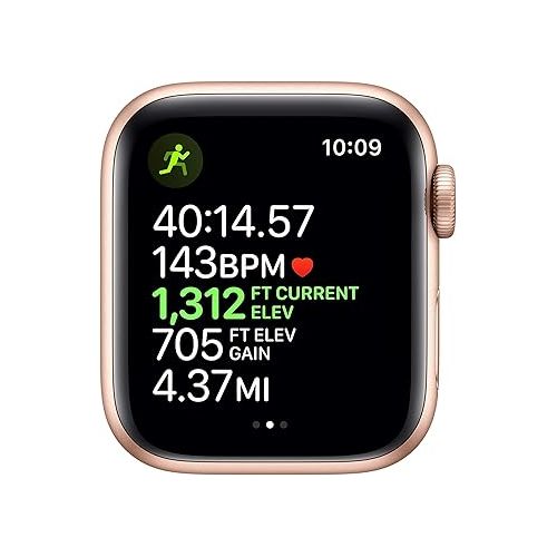 애플 Apple Watch Series 5 (GPS, 40MM) - Gold Aluminum Case with Pink Sand Sport Band (Renewed)