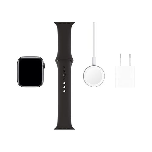 애플 Apple Watch Series 5 (GPS, 40MM) - Space Gray Aluminum Case with Black Sport Band (Renewed)