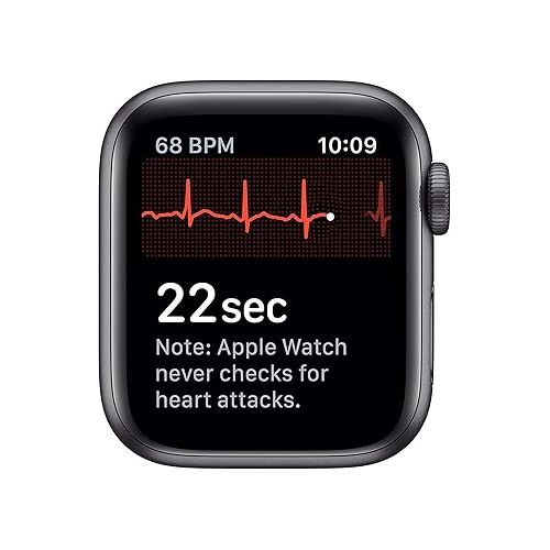 애플 Apple Watch Series 5 (GPS, 40MM) - Space Gray Aluminum Case with Black Sport Band (Renewed)