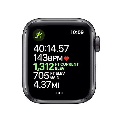 애플 Apple Watch Series 5 (GPS, 40MM) - Space Gray Aluminum Case with Black Sport Band (Renewed)