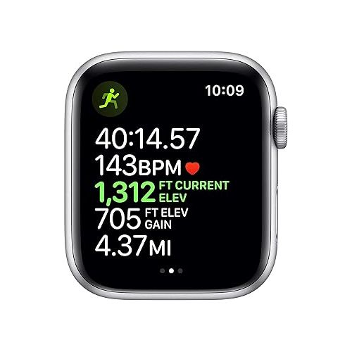 애플 Apple Watch Series 5 (GPS, 40MM) - Silver Aluminum Case with White Sport Band (Renewed)
