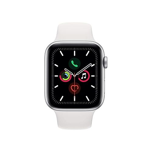 애플 Apple Watch Series 5 (GPS, 40MM) - Silver Aluminum Case with White Sport Band (Renewed)