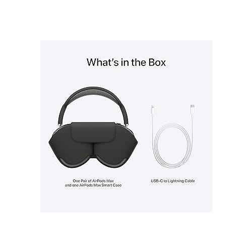 애플 Apple AirPods Max Wireless Over-Ear Headphones, Active Noise Cancelling, Transparency Mode, Personalized Spatial Audio, Dolby Atmos, Bluetooth Headphones for iPhone - Space Gray