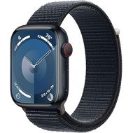 Apple Watch Series 9 [GPS + Cellular 45mm] Midnight Aluminum Case with Midnight Sport Loop, One Size (Renewed)