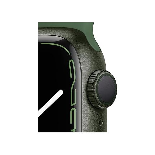애플 Apple Watch Series 7 (GPS, 41MM) - Green Aluminum Case with Clover Sport Band (Renewed Premium)
