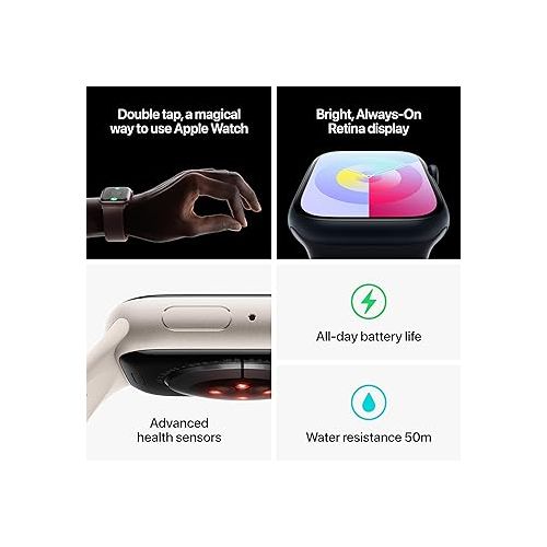 애플 Apple Watch Series 9 [GPS 41mm] Smartwatch with Pink Aluminum Case with Light Pink Sport Loop One Size. Fitness Tracker, ECG Apps, Always-On Retina Display, Carbon Neutral