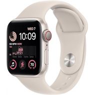 Apple Watch SE (2nd Gen) (GPS + Cellular, 40mm) - Starlight Aluminum Case with Starlight Sport Band, M/L (Renewed)