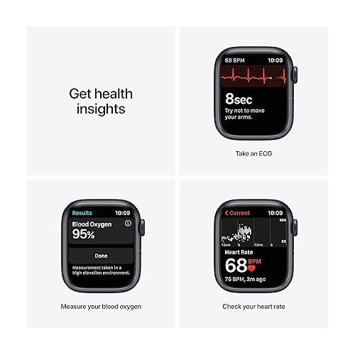 애플 Apple Watch Series 7 (GPS, 41MM) - Midnight Aluminum Case with Midnight Sport Band (Renewed Premium)