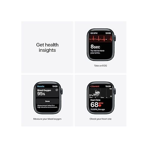 애플 Apple Watch Series 7 (GPS, 41MM) - Midnight Aluminum Case with Midnight Sport Band (Renewed Premium)