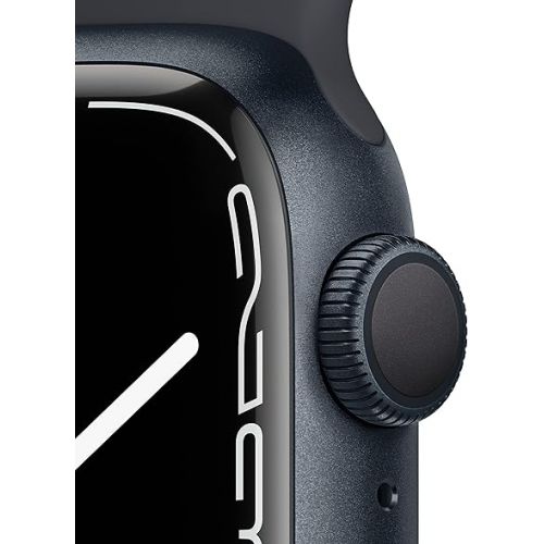 애플 Apple Watch Series 7 (GPS, 41MM) - Midnight Aluminum Case with Midnight Sport Band (Renewed Premium)
