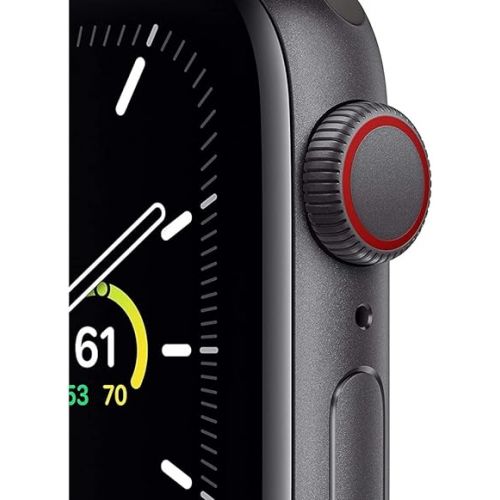 애플 Apple Watch SE (GPS + Cellular, 44mm) - Space Gray Aluminum Case with Black Sport Band (Renewed)