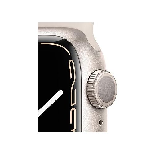 애플 Apple Watch Series 7 (GPS, 41MM) - Starlight Aluminum Case with Starlight Sport Band (Renewed Premium)