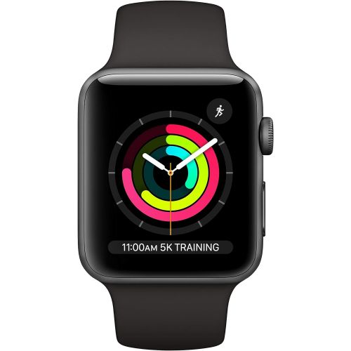 애플 [아마존베스트]AppleWatch Series3 (GPS, 42mm) - Space Gray Aluminium Case with Black Sport Band