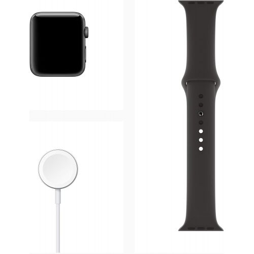 애플 [아마존베스트]AppleWatch Series3 (GPS, 42mm) - Space Gray Aluminium Case with Black Sport Band