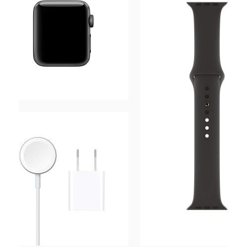 애플 [아마존베스트]AppleWatch Series3 (GPS+Cellular, 38mm) - Space Gray Aluminium Case with Black Sport Band