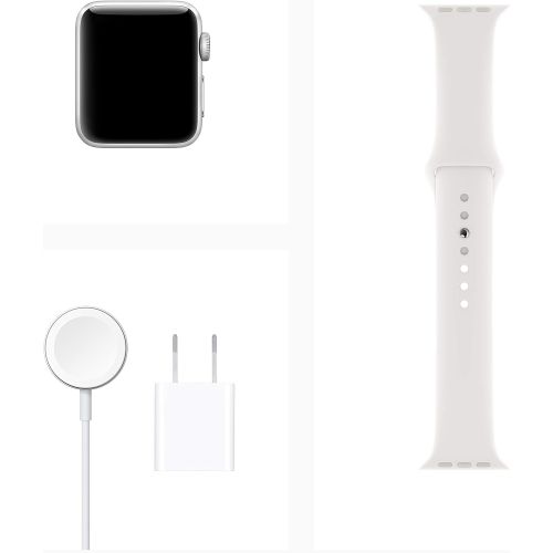 애플 [아마존베스트]AppleWatch Series3 (GPS+Cellular, 38mm) - Silver Aluminium Case with White Sport Band