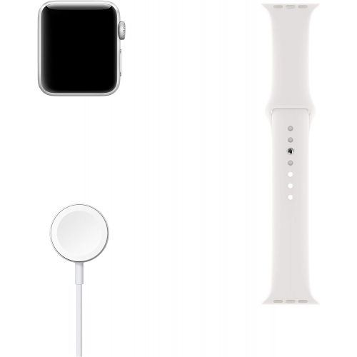 애플 [아마존베스트]Apple Watch Series 3 GPS, Silver Aluminium Case with White Sport Band, 38 mm, White