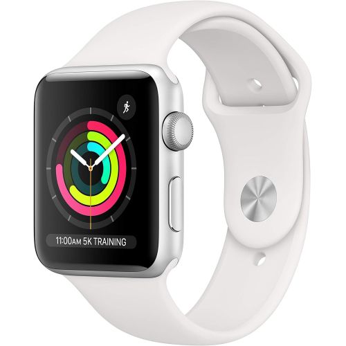 애플 Apple Watch Series 3 42mm Smartwatch (GPS Only, Silver Aluminum Case, White Sport Band) MTF22LLA