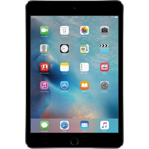 애플 Apple iPad Mini 4 128GB 7.9 Inch Tablet Retina Display (Wi-Fi Only, Space Gray) MK9N2LLA- Bundle wWhite Corded Ear Buds