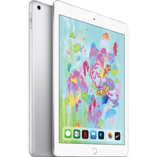 애플 Apple 9.7 iPad Wi-Fi Cellular LTE (2018) Newest Model (128GB LTE, Silver)