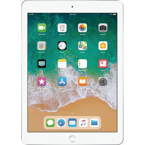 애플 Apple 9.7 6th Gen iPad with Wi-Fi (128GB, A10, Silver, 2018 Model) MR7K2LLA + Accessories Bundle (10,000mAh iPad Power Bank, iPad Stylus Pen, Microfiber Cloth)