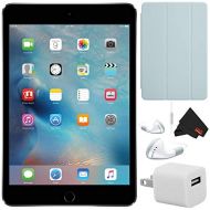 Apple iPad Mini 4 128GB 7.9 Inch Tablet Retina Display (Wi-Fi Only, Space Gray) MK9N2LLA - Bundle wTurquoise Smart Cover