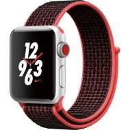 Bestbuy Apple - Geek Squad Certified Refurbished Apple Watch Nike+ Series 3 (GPS + Cellular) 38mm with Bright Crimson Sport Loop - Silver Aluminum