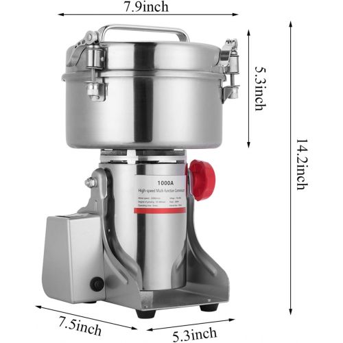  [아마존베스트]APWONE 1000gram Electric Grain Mills Grinder Powder LCD Digital Stainless Steel Ultra Grinder Machine Pulverizer for Kitchen Herb Spice Pepper Coffee Corn