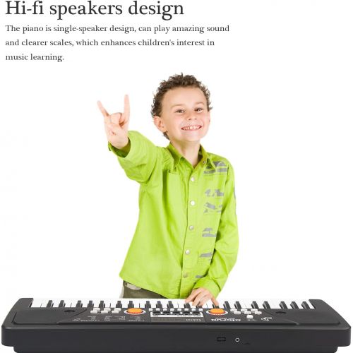  [아마존베스트]aPerfectLife Keyboard Piano, 61 Keys Multifunction Piano Keyboard Portable Piano Electronic Keyboard Music Instrument for Kids Early Learning Educational (Black)