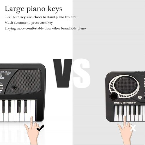  [아마존베스트]aPerfectLife Keyboard Piano, 61 Keys Multifunction Piano Keyboard Portable Piano Electronic Keyboard Music Instrument for Kids Early Learning Educational (Black)