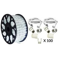AQLighting Dimmable Cool White LED Rope Light Premium Kit, 120 Volts, 150ft/Roll, Commercial Grade Indoor/Outdoor Rope Light, IP65 Waterproof