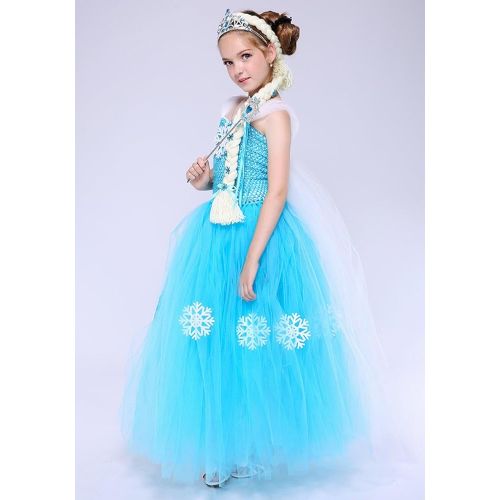  AQTOPS Princess Girl Dress Up Halloween Snow Queen Costume