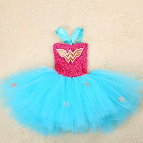  AQTOPS Supergirl Dress Costume for Girls Party Role Play Hero Tutu Costumes