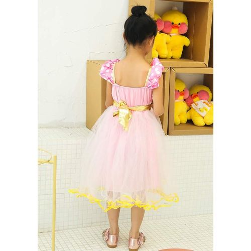  AQTOPS Birthday Party Princess Costumes for Girls Halloween Role Play Dress Up